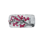 Ruby Blossom Tree Ring | White Gold – view 2