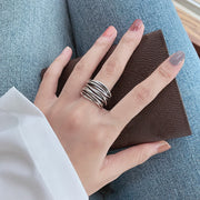Silver Adjustable Layered Ring – view 2
