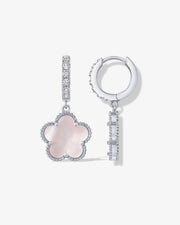 Mother of Pearl & Onyx Huggie Earrings – view 3