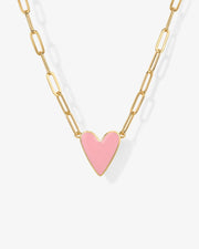 Enamel Heart Pendant Necklace