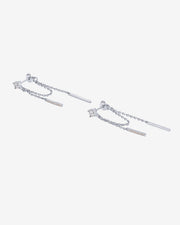 Mini CZ Chained Bar Earrings – view 10