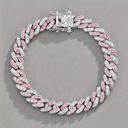 Arctic Blush Cuban Bracelet | White Gold – view 3
