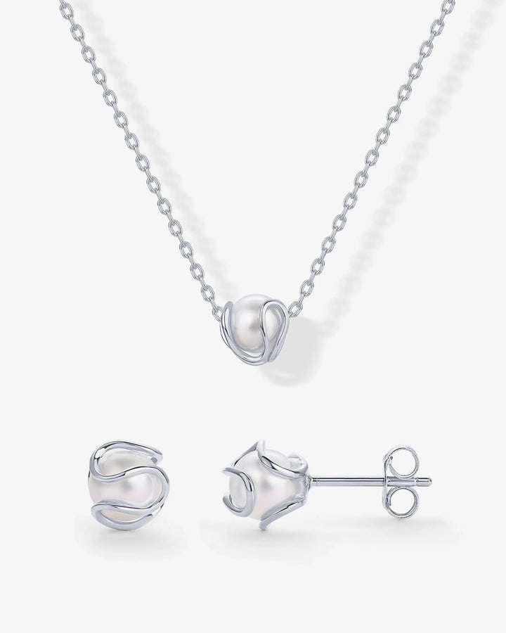 Freshwater Pearl Necklace and Stud SetEarrings – view 2