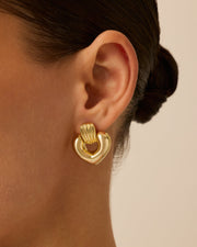 Mini Heart Door Knocker Earrings – view 3