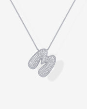 Sparkling Bubble Letter Pendant Necklace – view 93
