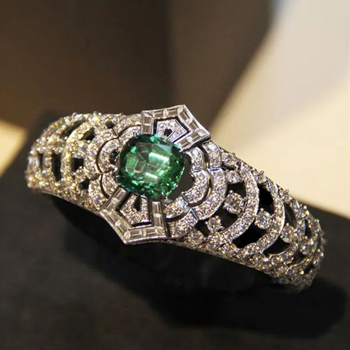 Emerald Art Deco Ring | White Gold – view 2