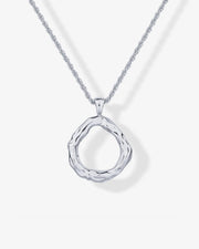 Irregular Hammered Circle Pendant – view 2