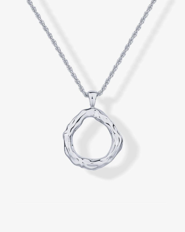 Irregular Hammered Circle Pendant – view 2