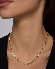 CZ Cuban Link Chain Necklace – view 3