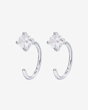 Solitaire Half Hoop HuggieEarrings – view 8