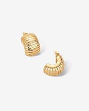 Chunky Ribbed Hoop Earrings – view 4