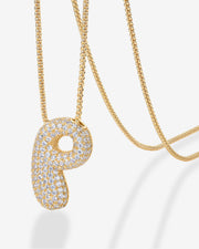Sparkling Bubble Letter Pendant Necklace – view 31