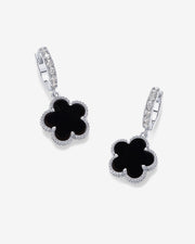 Mother of Pearl & Onyx Huggie Earrings – view 9