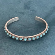Talisse Turquoise Open Bracelet | White Gold