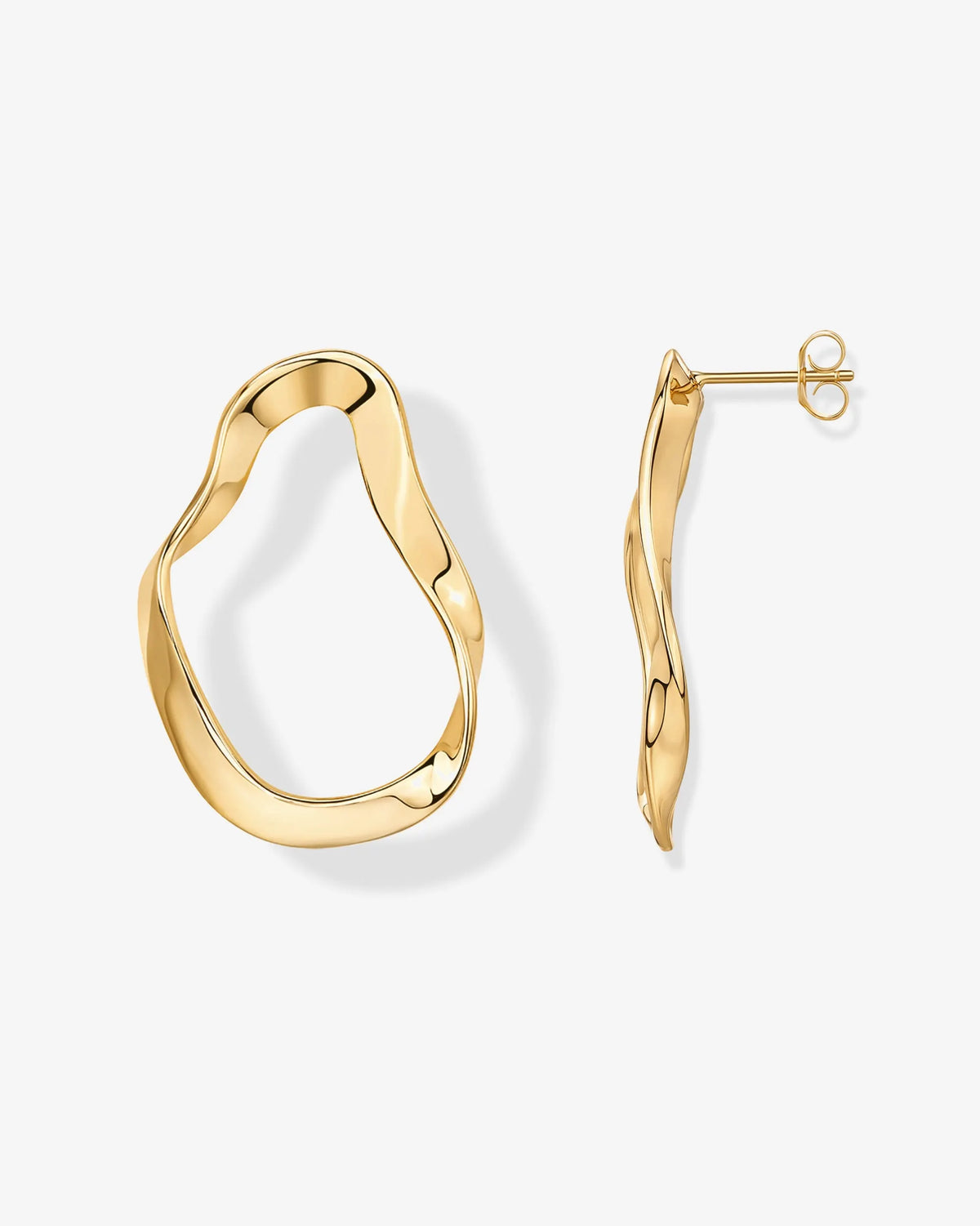 Wavy Statement Drop HoopEarrings