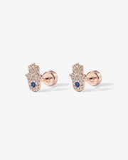 Tiny Hamsa Screw Back StudEarrings – view 11