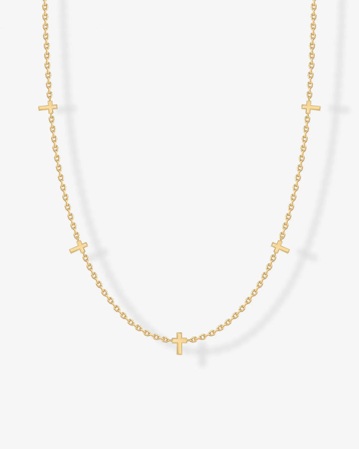 Tiny Cross Station Necklace