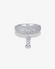 Pavé Dangle Ring with Pear Drop – view 2