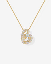 Sparkling Bubble Letter Pendant Necklace – view 56