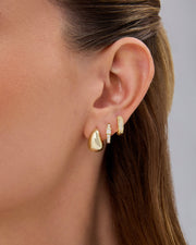Huggie and Hoop CZ TrioEarrings – view 3