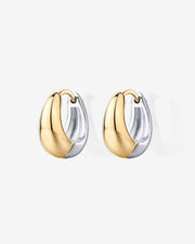 Waterproof Reversible Two Tone Hoop Earrings – view 4