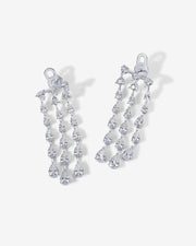 Three Row Linear Bridal Earrings – view 6