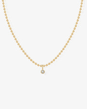 Beaded Chain Solitaire Pendant