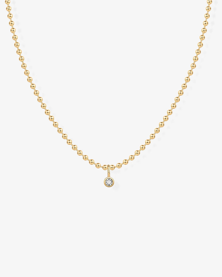 Beaded Chain Solitaire Pendant