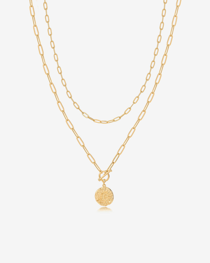 Layered Pendant Paperclip Necklace