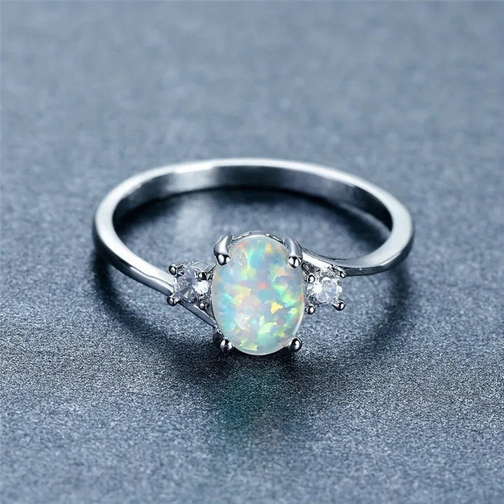 Opal Embrace Ring | White Gold – view 2