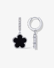 Mother of Pearl & Onyx Huggie Earrings – view 4