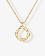 Irregular Hammered Circle Pendant