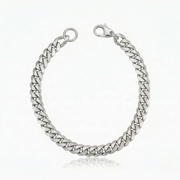 Estate Cuban Bracelet | White Gold