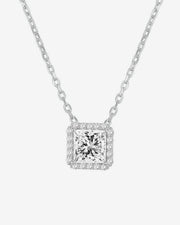 Princess Cut Halo Necklace – view 2