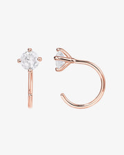 Solitaire Half Hoop HuggieEarrings – view 3