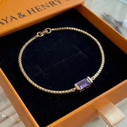 Minimalist Amethyst Bracelet | Gold