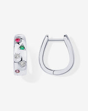 Multi Colored Chunky HuggiesEarrings