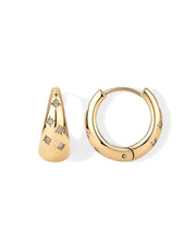 Waterproof Starburst Chunky Huggie HoopsEarrings