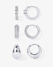 Huggie and Hoop CZ TrioEarrings