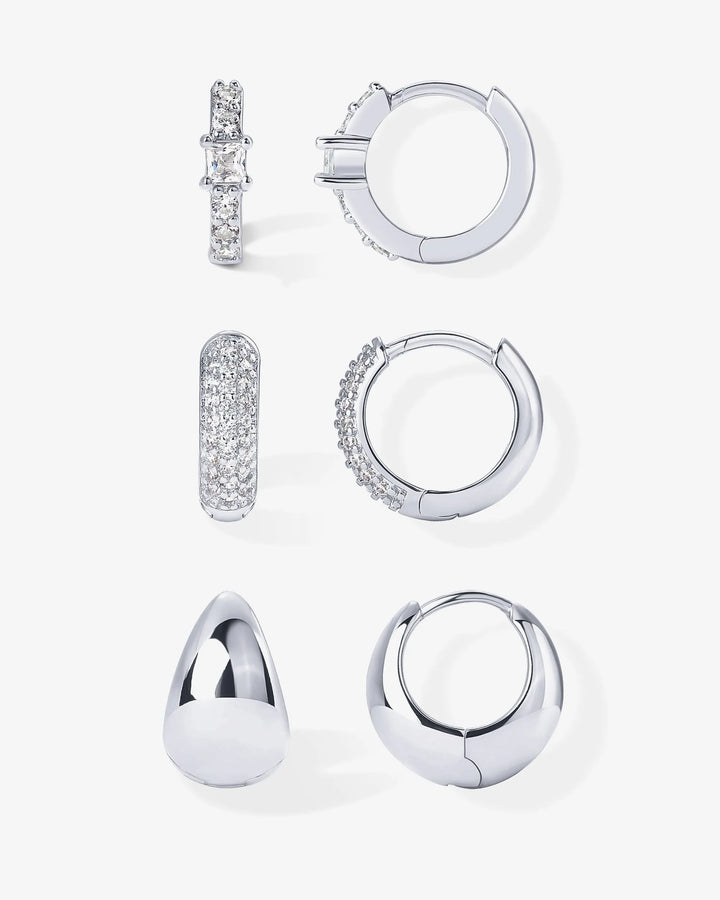 Huggie and Hoop CZ TrioEarrings
