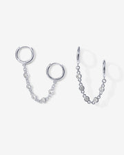 Cubic Zirconia Chain Earrings – view 2