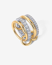 Interlocked Mixed-Metal Shine Statement Ring – view 3