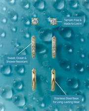 Studs & Huggie Hoop Earrings Set – view 4