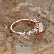 Opal Crescent Moon Ring | Rose Gold – view 4