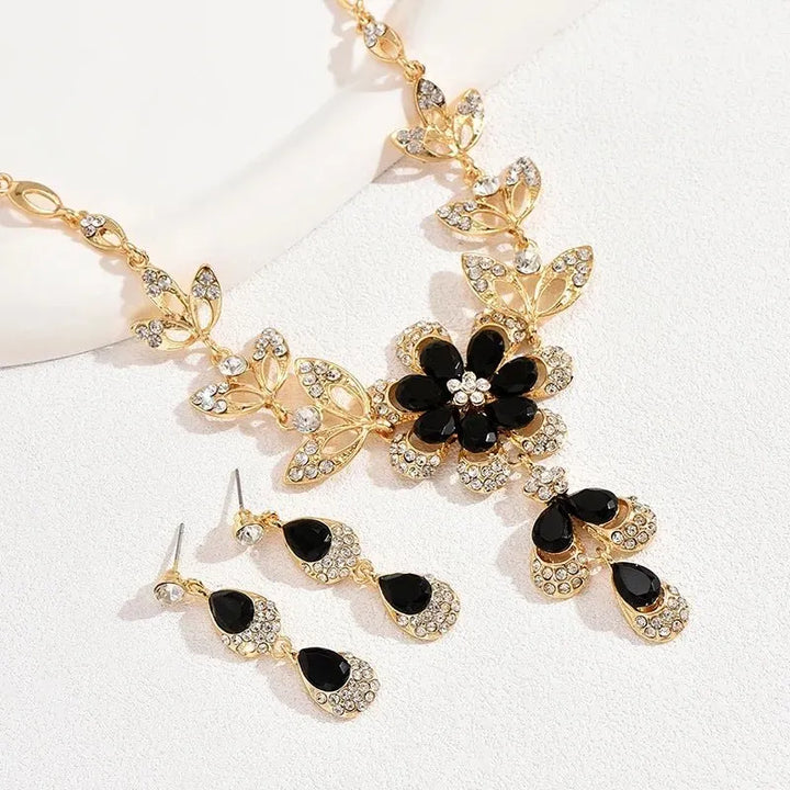 Floral Diamond Necklace and Earring Set – view 2
