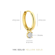 Larmes de Lune Stone Hoop Earrings | Gold – view 5