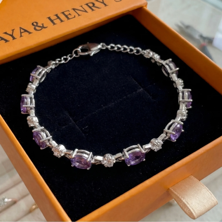 Amethyst Starlight Bracelet | White Gold