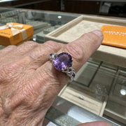 Amethyst Knot Ring | White Gold – view 2