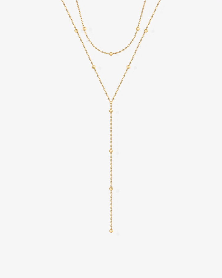 Beaded Tassel Lariat Necklace