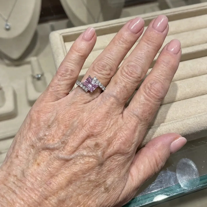 Pink Sapphire Vertex Ring | White Gold – view 2